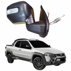 Retrovisor Fiat Strada Adventure Locker 2011 Até 2013 Com Controle Com Pisca METAGAL Lado Direito Passageiro